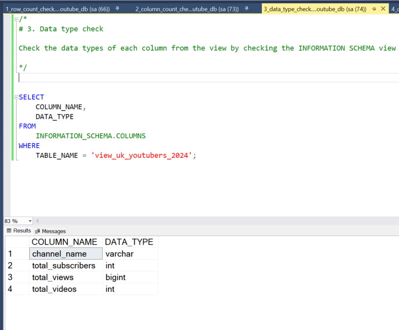 Data type check